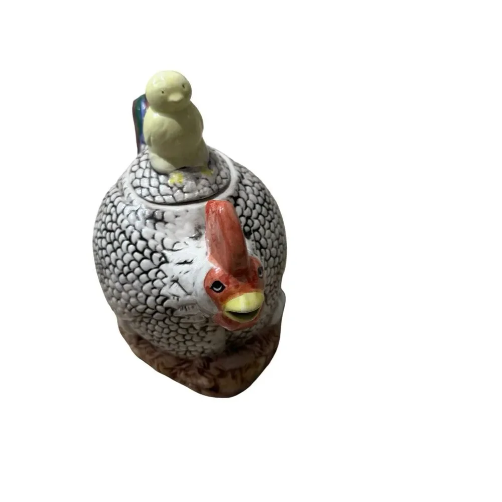 Rooster With Chicks Teapot Kitchen Decor Easter Decor Coffee Spring Cottagecore